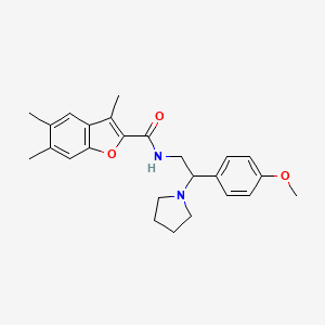 N-[2-(4-methoxyphenyl)-2-(pyrrolidin-1-yl)ethyl]-3,5,6-trimethyl-1-benzofuran-2-carboxamide