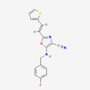 5-[(4-fluorobenzyl)amino]-2-[(E)-2-(thiophen-2-yl)ethenyl]-1,3-oxazole-4-carbonitrile