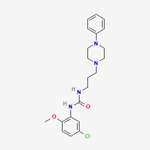 molecular formula C21H27ClN4O2 B11375622 1-(5-Chloro-2-methoxyphenyl)-3-(3-(4-phenylpiperazin-1-yl)propyl)urea 