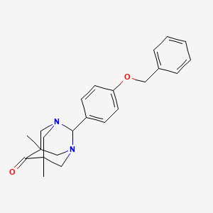 2-[4-(Benzyloxy)phenyl]-5,7-dimethyl-1,3-diazatricyclo[3.3.1.1~3,7~]decan-6-one