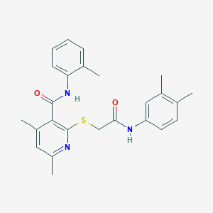 2-({2-[(3,4-dimethylphenyl)amino]-2-oxoethyl}sulfanyl)-4,6-dimethyl-N-(2-methylphenyl)pyridine-3-carboxamide