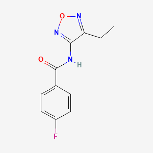 molecular formula C11H10FN3O2 B11375657 N-(4-ethyl-1,2,5-oxadiazol-3-yl)-4-fluorobenzamide 