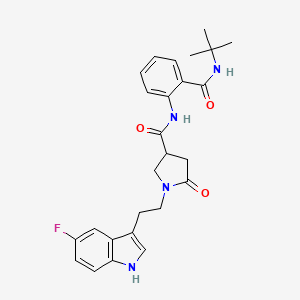 N-[2-(tert-butylcarbamoyl)phenyl]-1-[2-(5-fluoro-1H-indol-3-yl)ethyl]-5-oxopyrrolidine-3-carboxamide