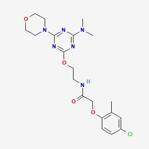 2-(4-chloro-2-methylphenoxy)-N-(2-{[4-(dimethylamino)-6-(morpholin-4-yl)-1,3,5-triazin-2-yl]oxy}ethyl)acetamide