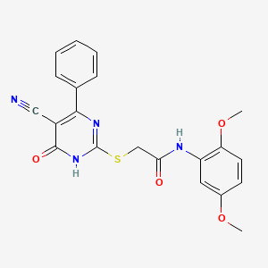 2-[(5-Cyano-6-oxo-4-phenyl-1,6-dihydropyrimidin-2-YL)sulfanyl]-N-(2,5-dimethoxyphenyl)acetamide