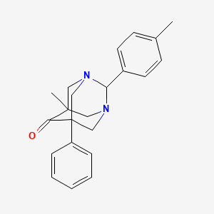 molecular formula C22H24N2O B11375736 5-Methyl-2-(4-methylphenyl)-7-phenyl-1,3-diazatricyclo[3.3.1.1~3,7~]decan-6-one 