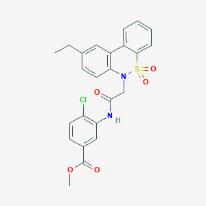 methyl 4-chloro-3-{[(9-ethyl-5,5-dioxido-6H-dibenzo[c,e][1,2]thiazin-6-yl)acetyl]amino}benzoate