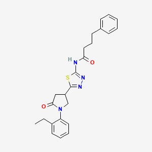 N-{5-[1-(2-ethylphenyl)-5-oxopyrrolidin-3-yl]-1,3,4-thiadiazol-2-yl}-4-phenylbutanamide