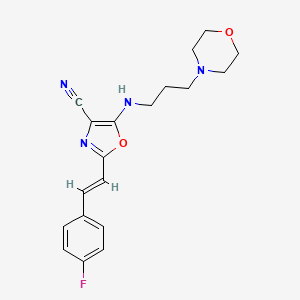 molecular formula C19H21FN4O2 B11375789 2-[(E)-2-(4-fluorophenyl)ethenyl]-5-{[3-(morpholin-4-yl)propyl]amino}-1,3-oxazole-4-carbonitrile 