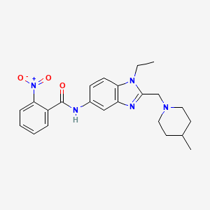 N-{1-ethyl-2-[(4-methylpiperidin-1-yl)methyl]-1H-benzimidazol-5-yl}-2-nitrobenzamide