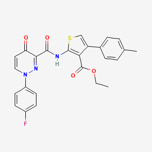 molecular formula C25H20FN3O4S B11375858 Ethyl 2-({[1-(4-fluorophenyl)-4-oxo-1,4-dihydropyridazin-3-yl]carbonyl}amino)-4-(4-methylphenyl)thiophene-3-carboxylate 