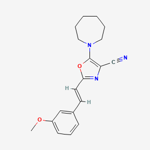 5-(azepan-1-yl)-2-[(E)-2-(3-methoxyphenyl)ethenyl]-1,3-oxazole-4-carbonitrile