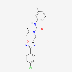 molecular formula C20H21ClN4O2 B11375870 1-{[3-(4-Chlorophenyl)-1,2,4-oxadiazol-5-yl]methyl}-3-(3-methylphenyl)-1-propan-2-ylurea 