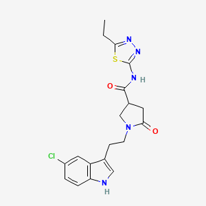 1-[2-(5-chloro-1H-indol-3-yl)ethyl]-N-(5-ethyl-1,3,4-thiadiazol-2-yl)-5-oxopyrrolidine-3-carboxamide