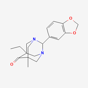 2-(1,3-Benzodioxol-5-yl)-5-ethyl-7-methyl-1,3-diazatricyclo[3.3.1.1~3,7~]decan-6-one