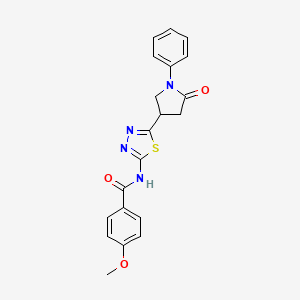 4-methoxy-N-[5-(5-oxo-1-phenylpyrrolidin-3-yl)-1,3,4-thiadiazol-2-yl]benzamide