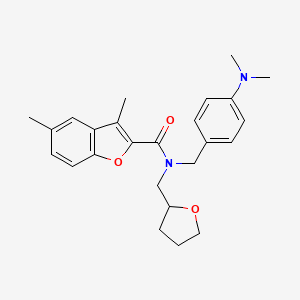 N-[4-(dimethylamino)benzyl]-3,5-dimethyl-N-(tetrahydrofuran-2-ylmethyl)-1-benzofuran-2-carboxamide