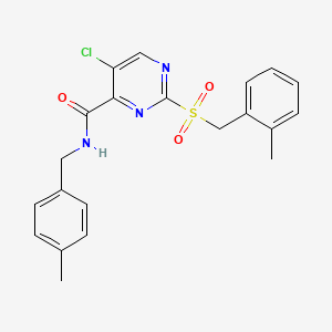 5-chloro-N-(4-methylbenzyl)-2-[(2-methylbenzyl)sulfonyl]pyrimidine-4-carboxamide