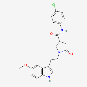 N-(4-chlorophenyl)-1-[2-(5-methoxy-1H-indol-3-yl)ethyl]-5-oxopyrrolidine-3-carboxamide