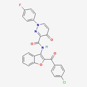 N-[2-(4-chlorobenzoyl)-1-benzofuran-3-yl]-1-(4-fluorophenyl)-4-oxo-1,4-dihydropyridazine-3-carboxamide