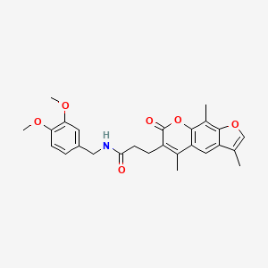 N-(3,4-dimethoxybenzyl)-3-(3,5,9-trimethyl-7-oxo-7H-furo[3,2-g]chromen-6-yl)propanamide