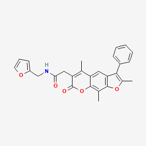 molecular formula C27H23NO5 B11375969 N-(furan-2-ylmethyl)-2-(2,5,9-trimethyl-7-oxo-3-phenyl-7H-furo[3,2-g]chromen-6-yl)acetamide 