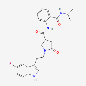 1-[2-(5-fluoro-1H-indol-3-yl)ethyl]-5-oxo-N-[2-(propan-2-ylcarbamoyl)phenyl]pyrrolidine-3-carboxamide