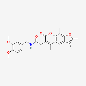 N-(3,4-dimethoxybenzyl)-2-(2,3,5,9-tetramethyl-7-oxo-7H-furo[3,2-g]chromen-6-yl)acetamide