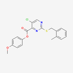 4-Methoxyphenyl 5-chloro-2-[(2-methylbenzyl)sulfanyl]pyrimidine-4-carboxylate