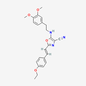 5-{[2-(3,4-dimethoxyphenyl)ethyl]amino}-2-[(E)-2-(4-ethoxyphenyl)ethenyl]-1,3-oxazole-4-carbonitrile