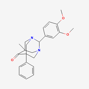 2-(3,4-Dimethoxyphenyl)-5-methyl-7-phenyl-1,3-diazatricyclo[3.3.1.1~3,7~]decan-6-one