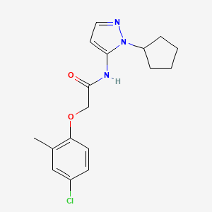 2-(4-chloro-2-methylphenoxy)-N-(1-cyclopentyl-1H-pyrazol-5-yl)acetamide