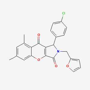 molecular formula C24H18ClNO4 B11376112 1-(4-Chlorophenyl)-2-(furan-2-ylmethyl)-6,8-dimethyl-1,2-dihydrochromeno[2,3-c]pyrrole-3,9-dione 