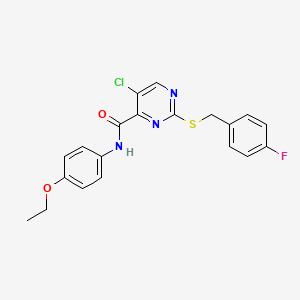 molecular formula C20H17ClFN3O2S B11376127 5-chloro-N-(4-ethoxyphenyl)-2-[(4-fluorobenzyl)sulfanyl]pyrimidine-4-carboxamide 