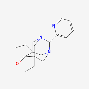 molecular formula C17H23N3O B11376138 5,7-Diethyl-2-(pyridin-2-yl)-1,3-diazatricyclo[3.3.1.1(3,7)]decan-6-one 