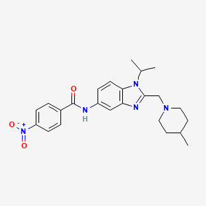 N-{2-[(4-methylpiperidin-1-yl)methyl]-1-(propan-2-yl)-1H-benzimidazol-5-yl}-4-nitrobenzamide