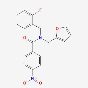 N-(2-fluorobenzyl)-N-(furan-2-ylmethyl)-4-nitrobenzamide