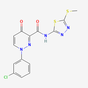 molecular formula C14H10ClN5O2S2 B11376150 1-(3-chlorophenyl)-N-[5-(methylsulfanyl)-1,3,4-thiadiazol-2-yl]-4-oxo-1,4-dihydropyridazine-3-carboxamide 