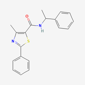 molecular formula C19H18N2OS B11376167 4-methyl-2-phenyl-N-(1-phenylethyl)-1,3-thiazole-5-carboxamide 