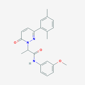 molecular formula C22H23N3O3 B11376168 2-[3-(2,5-dimethylphenyl)-6-oxopyridazin-1(6H)-yl]-N-(3-methoxyphenyl)propanamide 