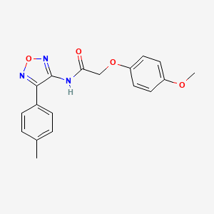 molecular formula C18H17N3O4 B11376175 2-(4-methoxyphenoxy)-N-[4-(4-methylphenyl)-1,2,5-oxadiazol-3-yl]acetamide 