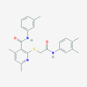 2-({2-[(3,4-dimethylphenyl)amino]-2-oxoethyl}sulfanyl)-4,6-dimethyl-N-(3-methylphenyl)pyridine-3-carboxamide