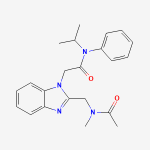 molecular formula C22H26N4O2 B11376191 2-(2-{[acetyl(methyl)amino]methyl}-1H-benzimidazol-1-yl)-N-phenyl-N-(propan-2-yl)acetamide 