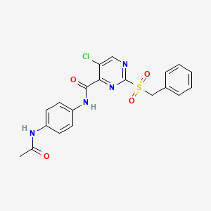 N-(4-acetamidophenyl)-2-benzylsulfonyl-5-chloropyrimidine-4-carboxamide