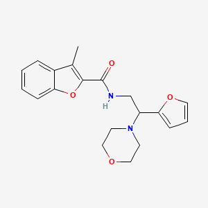 molecular formula C20H22N2O4 B11376216 N-[2-(furan-2-yl)-2-(morpholin-4-yl)ethyl]-3-methyl-1-benzofuran-2-carboxamide 