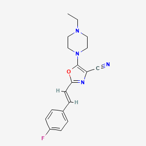 molecular formula C18H19FN4O B11376218 5-(4-ethylpiperazin-1-yl)-2-[(E)-2-(4-fluorophenyl)ethenyl]-1,3-oxazole-4-carbonitrile 