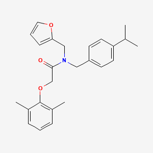 molecular formula C25H29NO3 B11376228 2-(2,6-dimethylphenoxy)-N-(furan-2-ylmethyl)-N-[4-(propan-2-yl)benzyl]acetamide 