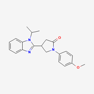 molecular formula C21H23N3O2 B11376232 1-(4-methoxyphenyl)-4-[1-(propan-2-yl)-1H-benzimidazol-2-yl]pyrrolidin-2-one 