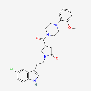 molecular formula C26H29ClN4O3 B11376242 1-[2-(5-chloro-1H-indol-3-yl)ethyl]-4-{[4-(2-methoxyphenyl)piperazin-1-yl]carbonyl}pyrrolidin-2-one 