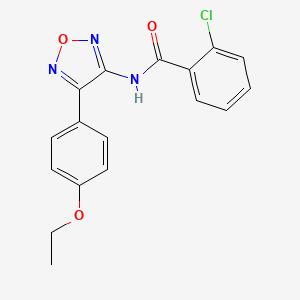 molecular formula C17H14ClN3O3 B11376264 2-chloro-N-[4-(4-ethoxyphenyl)-1,2,5-oxadiazol-3-yl]benzamide 